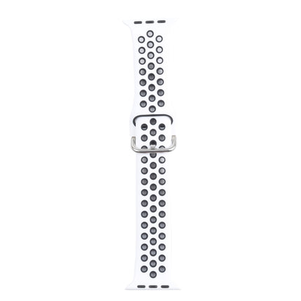 Metal Buckle Silicone Replacement Watchband For Apple Watch Series, 7 41mm / 6 & SE & 5 & 4 40mm / 3 & 2 & 1 38mm