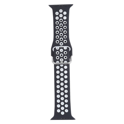 Metal Buckle Silicone Replacement Watchband For Apple Watch Series, 7 41mm / 6 & SE & 5 & 4 40mm / 3 & 2 & 1 38mm