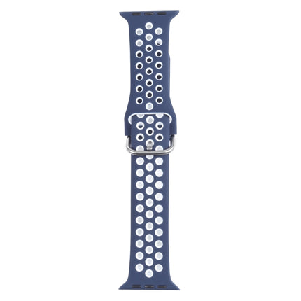 Metal Buckle Silicone Replacement Watchband For Apple Watch Series, 7 41mm / 6 & SE & 5 & 4 40mm / 3 & 2 & 1 38mm