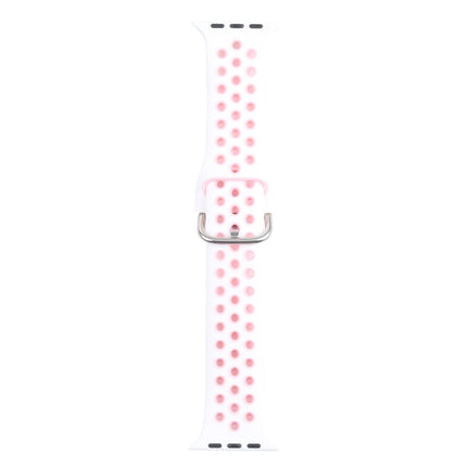 Metal Buckle Silicone Replacement Watchband For Apple Watch Series, 7 41mm / 6 & SE & 5 & 4 40mm / 3 & 2 & 1 38mm
