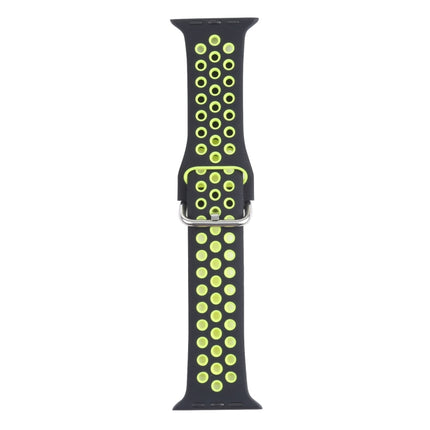 Metal Buckle Silicone Replacement Watchband For Apple Watch Series, 7 41mm / 6 & SE & 5 & 4 40mm / 3 & 2 & 1 38mm