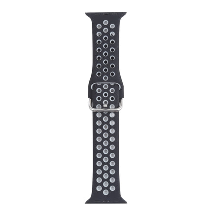 Metal Buckle Silicone Replacement Watchband For Apple Watch Series, 7 41mm / 6 & SE & 5 & 4 40mm / 3 & 2 & 1 38mm