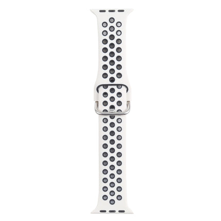 Metal Buckle Silicone Replacement Watchband For Apple Watch Series, 7 41mm / 6 & SE & 5 & 4 40mm / 3 & 2 & 1 38mm