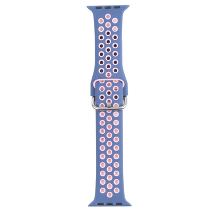 Metal Buckle Silicone Replacement Watchband For Apple Watch Series, 7 41mm / 6 & SE & 5 & 4 40mm / 3 & 2 & 1 38mm