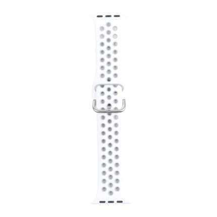 Metal Buckle Silicone Replacement Watchband For Apple Watch Series, 7 41mm / 6 & SE & 5 & 4 40mm / 3 & 2 & 1 38mm