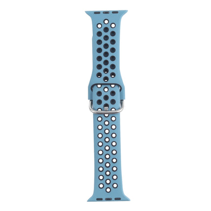 Metal Buckle Silicone Replacement Watchband For Apple Watch Series, 7 45mm / 6 & SE & 5 & 4 44mm / 3 & 2 & 1 42mm