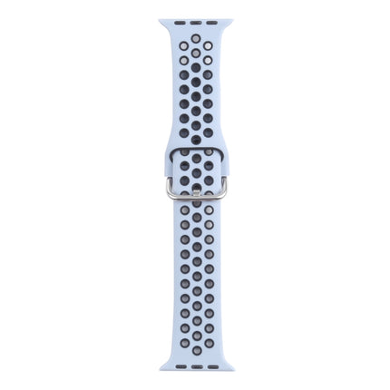 Metal Buckle Silicone Replacement Watchband For Apple Watch Series, 7 45mm / 6 & SE & 5 & 4 44mm / 3 & 2 & 1 42mm