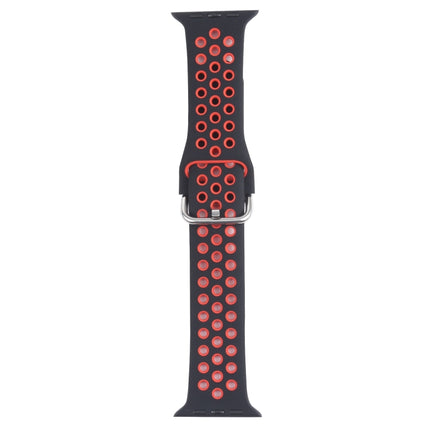 Metal Buckle Silicone Replacement Watchband For Apple Watch Series, 7 45mm / 6 & SE & 5 & 4 44mm / 3 & 2 & 1 42mm