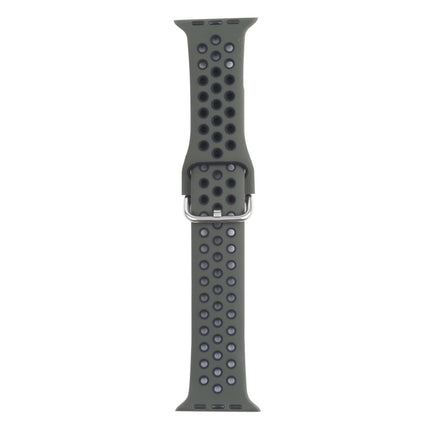 Metal Buckle Silicone Replacement Watchband For Apple Watch Series, 7 45mm / 6 & SE & 5 & 4 44mm / 3 & 2 & 1 42mm
