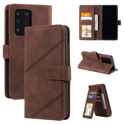 Skin Feel Business Horizontal Flip PU Leather Case with Holder & Multi-Card Slots & Wallet & Lanyard & Photo Frame, For Samsung Galaxy S20 Ultra, For Samsung Galaxy S21 Ultra 5G, For Samsung Galaxy A02s EU Version, For Samsung Galaxy A7 2018