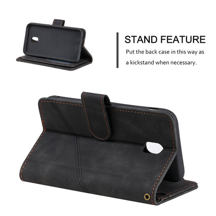 Skin Feel Business Horizontal Flip PU Leather Case with Holder & Multi-Card Slots & Wallet & Lanyard & Photo Frame, For Samsung Galaxy J5 2017