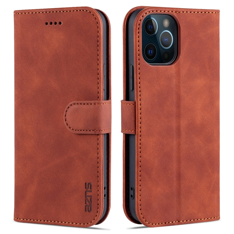 AZNS - Funda de piel con tapa horizontal con textura de piel de becerro, ranuras para tarjetas, soporte y billetera, para iPhone 12 Pro, para iPhone 12 Pro Max