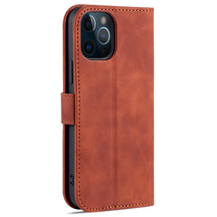 AZNS - Funda de piel con tapa horizontal con textura de piel de becerro, ranuras para tarjetas, soporte y billetera, para iPhone 12 Pro, para iPhone 12 Pro Max