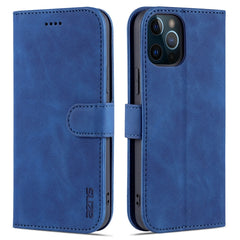 AZNS - Funda de piel con tapa horizontal con textura de piel de becerro, ranuras para tarjetas, soporte y billetera, para iPhone 12 Pro, para iPhone 12 Pro Max