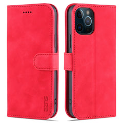 AZNS - Funda de piel con tapa horizontal con textura de piel de becerro, ranuras para tarjetas, soporte y billetera, para iPhone 12 Pro, para iPhone 12 Pro Max