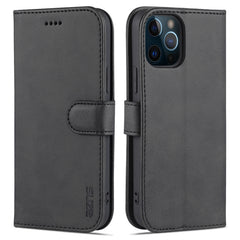 AZNS - Funda de piel con tapa horizontal con textura de piel de becerro, ranuras para tarjetas, soporte y billetera, para iPhone 12 Pro, para iPhone 12 Pro Max