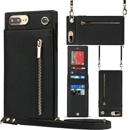 Cross-body Zipper Square TPU+PU Back Cover Case with Holder & Card Slots & Wallet & Strap, For iPhone 8 Plus / 7 Plus, For iPhone 11, For iPhone 11 Pro, For iPhone 11 Pro Max