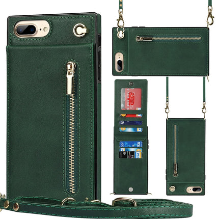 Cross-body Zipper Square TPU+PU Back Cover Case with Holder & Card Slots & Wallet & Strap, For iPhone 8 Plus / 7 Plus, For iPhone 11, For iPhone 11 Pro, For iPhone 11 Pro Max
