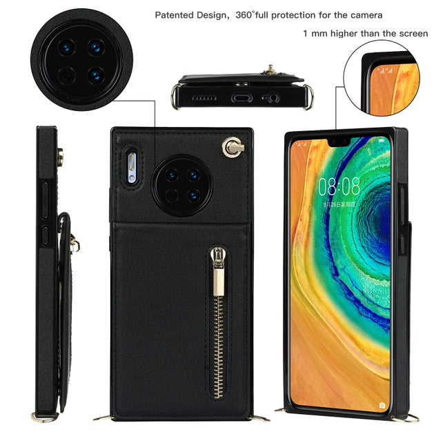 Cross-body Zipper Square TPU+PU Back Cover Case with Holder & Card Slots & Wallet & Strap, For Huawei Mate 30, For Huawei Mate 30 Pro, For Huawei P30, For Huawei P30 Lite