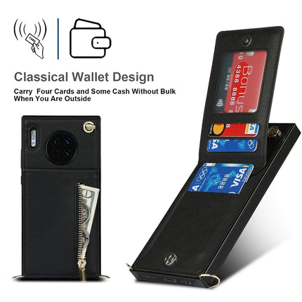 Cross-body Zipper Square TPU+PU Back Cover Case with Holder & Card Slots & Wallet & Strap, For Huawei Mate 30, For Huawei Mate 30 Pro, For Huawei P30, For Huawei P30 Lite
