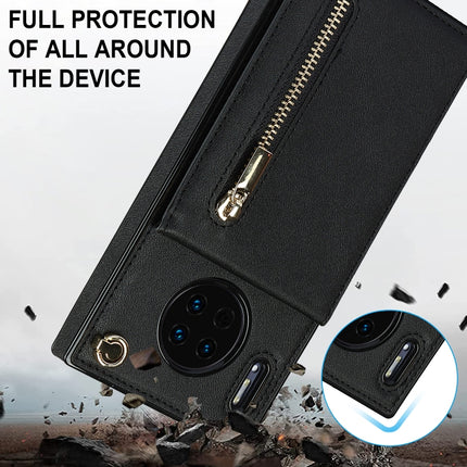 Cross-body Zipper Square TPU+PU Back Cover Case with Holder & Card Slots & Wallet & Strap, For Huawei Mate 30, For Huawei Mate 30 Pro, For Huawei P30, For Huawei P30 Lite