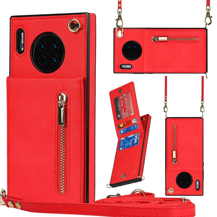 Cross-body Zipper Square TPU+PU Back Cover Case with Holder & Card Slots & Wallet & Strap, For Huawei Mate 30, For Huawei Mate 30 Pro, For Huawei P30, For Huawei P30 Lite
