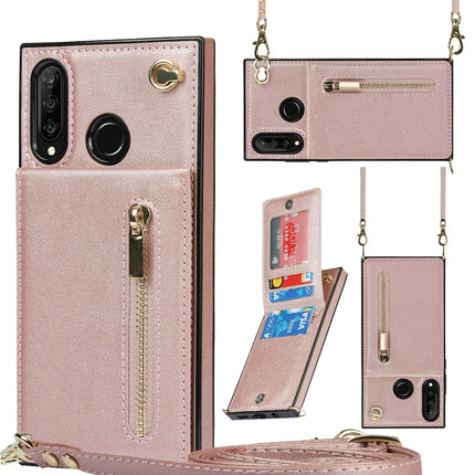 Cross-body Zipper Square TPU+PU Back Cover Case with Holder & Card Slots & Wallet & Strap, For Huawei Mate 30, For Huawei Mate 30 Pro, For Huawei P30, For Huawei P30 Lite