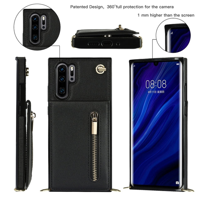 Cross-body Zipper Square TPU+PU Back Cover Case with Holder & Card Slots & Wallet & Strap, For Huawei P30 Pro, For Huawei P40, For Huawei P40 Pro