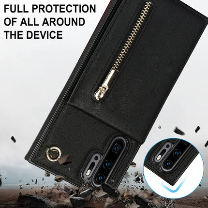 Cross-body Zipper Square TPU+PU Back Cover Case with Holder & Card Slots & Wallet & Strap, For Huawei P30 Pro, For Huawei P40, For Huawei P40 Pro