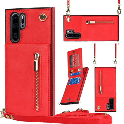 Cross-body Zipper Square TPU+PU Back Cover Case with Holder & Card Slots & Wallet & Strap, For Huawei P30 Pro, For Huawei P40, For Huawei P40 Pro