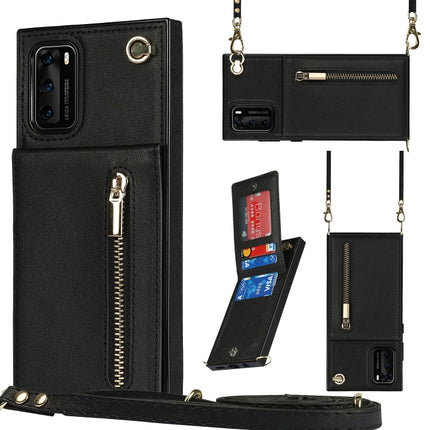 Cross-body Zipper Square TPU+PU Back Cover Case with Holder & Card Slots & Wallet & Strap, For Huawei P30 Pro, For Huawei P40, For Huawei P40 Pro