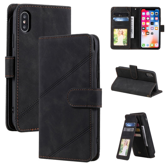 Skin Feel Business Horizontal Flip PU Leather Case with Holder & Multi-Card Slots & Wallet & Lanyard & Photo Frame, For iPhone XS / X, For iPhone XR, For iPhone XS Max, For iPhone 8 Plus / 7 Plus, For iPhone SE 2022 / SE 2020 / 8 / 7