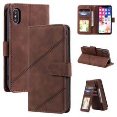 Funda de piel sintética con tapa horizontal para negocios, con soporte, ranuras para varias tarjetas, billetera, cordón y marco para fotos, para iPhone XS/X, iPhone XR, iPhone XS Max, iPhone 8 Plus/7 Plus, iPhone SE 2022/SE 2020/8/7