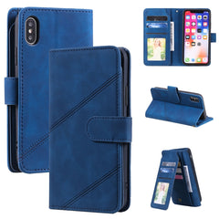 Funda de piel sintética con tapa horizontal para negocios, con soporte, ranuras para varias tarjetas, billetera, cordón y marco para fotos, para iPhone XS/X, iPhone XR, iPhone XS Max, iPhone 8 Plus/7 Plus, iPhone SE 2022/SE 2020/8/7