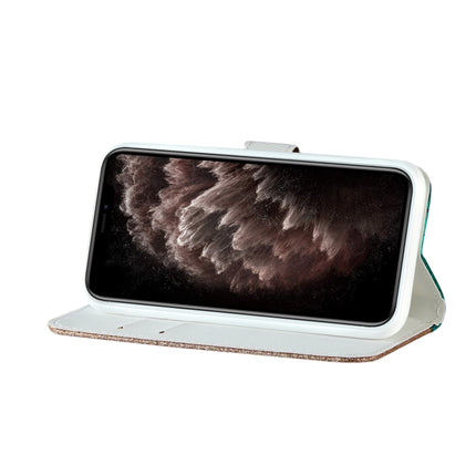 Laser Glitter Powder Matching Crocodile Texture Horizontal Flip Leather Case with Card Slots & Holder & Wallet