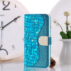 Estuche de cuero con tapa horizontal con textura de cocodrilo a juego con purpurina láser en polvo, ranuras para tarjetas, soporte y billetera, para iPhone 13 Pro Max, para iPhone 13 Pro, para iPhone 13, para iPhone 13 mini