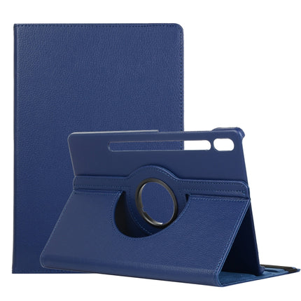 Litchi Texture Horizontal Flip 360 Degrees Rotation Leather Case with Holder, For Samsung Galaxy Tab S7 FE T730