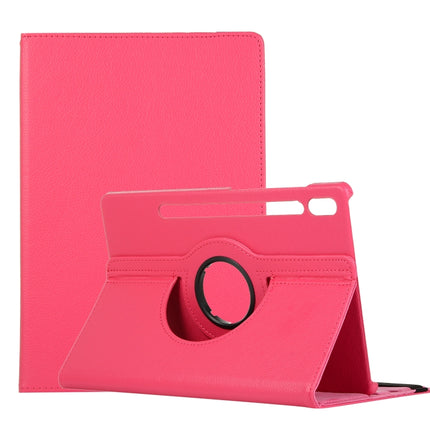 Litchi Texture Horizontal Flip 360 Degrees Rotation Leather Case with Holder, For Samsung Galaxy Tab S7 FE T730