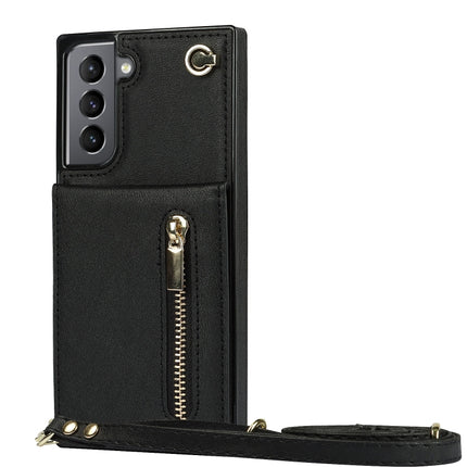 Cross-body Zipper Square TPU+PU Back Cover Case with Holder & Card Slots & Wallet & Strap, For Samsung Galaxy S21 5G, For Samsung Galaxy S21+ 5G, For Samsung Galaxy S21 Ultra 5G, For Samsung Galaxy S20