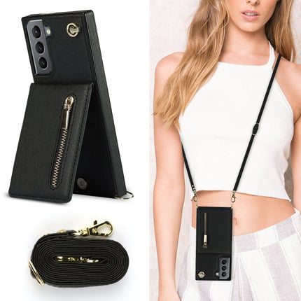 Cross-body Zipper Square TPU+PU Back Cover Case with Holder & Card Slots & Wallet & Strap, For Samsung Galaxy S21 5G, For Samsung Galaxy S21+ 5G, For Samsung Galaxy S21 Ultra 5G, For Samsung Galaxy S20