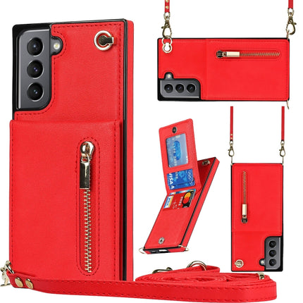 Cross-body Zipper Square TPU+PU Back Cover Case with Holder & Card Slots & Wallet & Strap, For Samsung Galaxy S21 5G, For Samsung Galaxy S21+ 5G, For Samsung Galaxy S21 Ultra 5G, For Samsung Galaxy S20