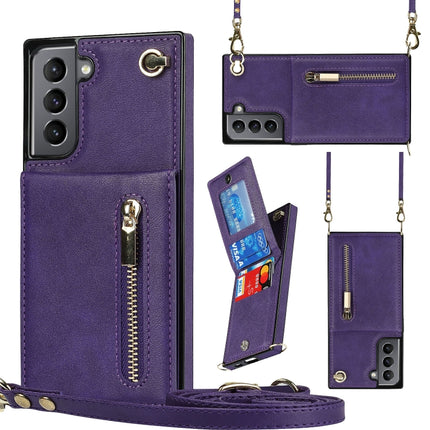 Cross-body Zipper Square TPU+PU Back Cover Case with Holder & Card Slots & Wallet & Strap, For Samsung Galaxy S21 5G, For Samsung Galaxy S21+ 5G, For Samsung Galaxy S21 Ultra 5G, For Samsung Galaxy S20
