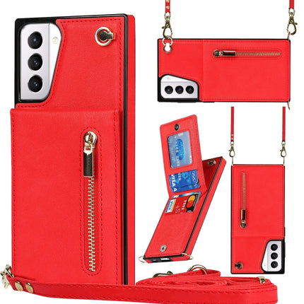 Cross-body Zipper Square TPU+PU Back Cover Case with Holder & Card Slots & Wallet & Strap, For Samsung Galaxy S21 5G, For Samsung Galaxy S21+ 5G, For Samsung Galaxy S21 Ultra 5G, For Samsung Galaxy S20
