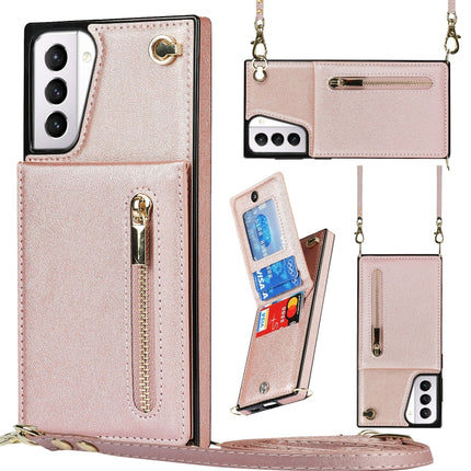 Cross-body Zipper Square TPU+PU Back Cover Case with Holder & Card Slots & Wallet & Strap, For Samsung Galaxy S21 5G, For Samsung Galaxy S21+ 5G, For Samsung Galaxy S21 Ultra 5G, For Samsung Galaxy S20