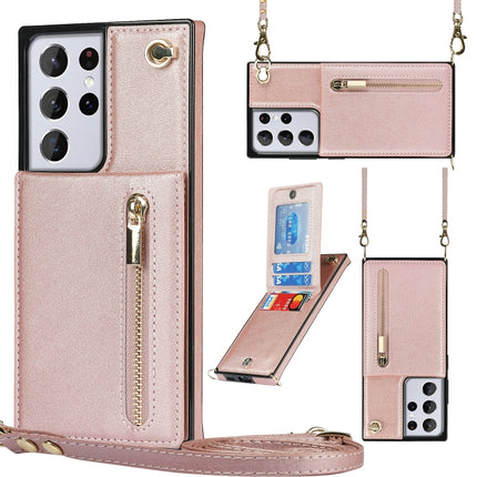 Cross-body Zipper Square TPU+PU Back Cover Case with Holder & Card Slots & Wallet & Strap, For Samsung Galaxy S21 5G, For Samsung Galaxy S21+ 5G, For Samsung Galaxy S21 Ultra 5G, For Samsung Galaxy S20