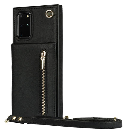 Cross-body Zipper Square TPU+PU Back Cover Case with Holder & Card Slots & Wallet & Strap, For Samsung Galaxy S20+, For Samsung Galaxy S20 Ultra, For Samsung Galaxy S20 FE 5G, For Samsung Galaxy Note20 Ultra