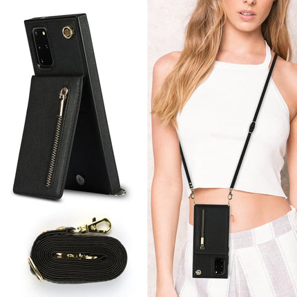 Cross-body Zipper Square TPU+PU Back Cover Case with Holder & Card Slots & Wallet & Strap, For Samsung Galaxy S20+, For Samsung Galaxy S20 Ultra, For Samsung Galaxy S20 FE 5G, For Samsung Galaxy Note20 Ultra