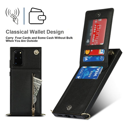 Cross-body Zipper Square TPU+PU Back Cover Case with Holder & Card Slots & Wallet & Strap, For Samsung Galaxy S20+, For Samsung Galaxy S20 Ultra, For Samsung Galaxy S20 FE 5G, For Samsung Galaxy Note20 Ultra