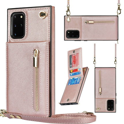 Cross-body Zipper Square TPU+PU Back Cover Case with Holder & Card Slots & Wallet & Strap, For Samsung Galaxy S20+, For Samsung Galaxy S20 Ultra, For Samsung Galaxy S20 FE 5G, For Samsung Galaxy Note20 Ultra