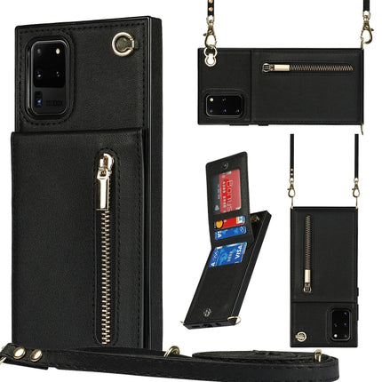 Cross-body Zipper Square TPU+PU Back Cover Case with Holder & Card Slots & Wallet & Strap, For Samsung Galaxy S20+, For Samsung Galaxy S20 Ultra, For Samsung Galaxy S20 FE 5G, For Samsung Galaxy Note20 Ultra